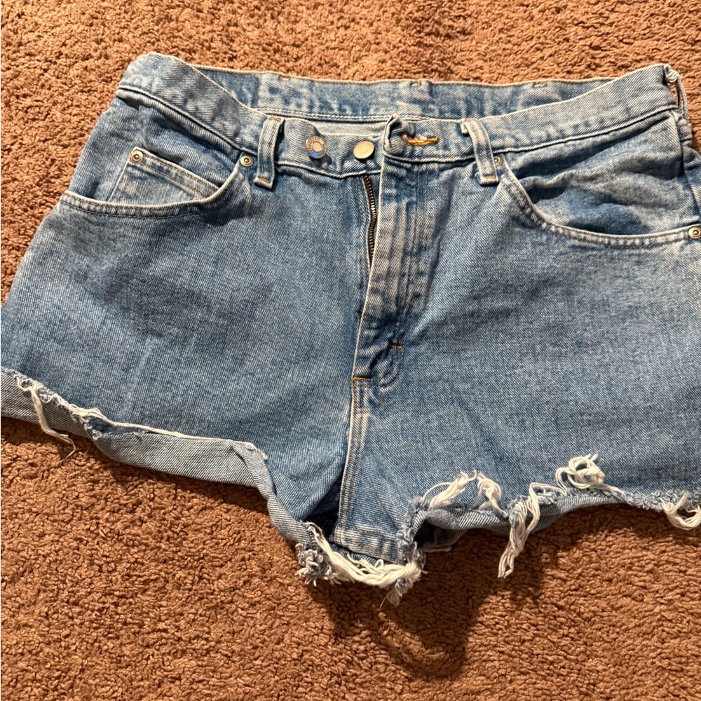Levi's Blue Distressed Jean Shorts